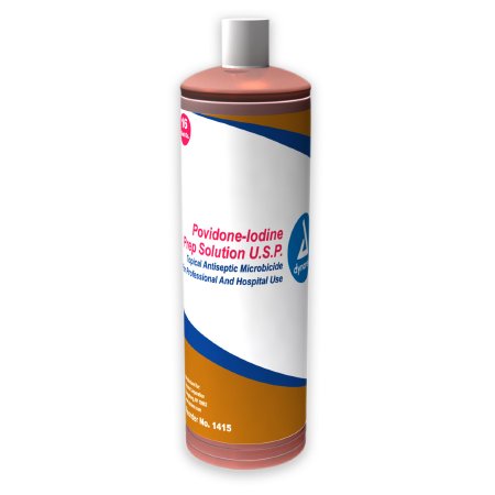 Solution Povidone Iodine (PVP) Skin Prep Dynarex 16 oz. Bottle 10% Strength Povidone-Iodine NonSterile (1/EA 24/CS) by Dynarex Corporation  ID 1415